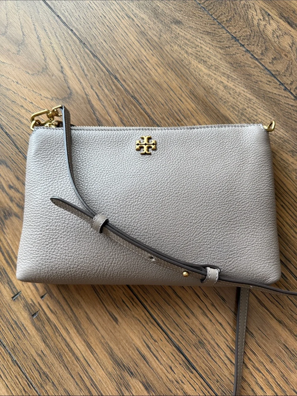 Tory Burch Gray Heron Small Kira Top-Zip Crossbody